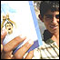 Boy displays referendum leaflet, southern Iraq