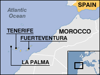 Map showing Canary Islands